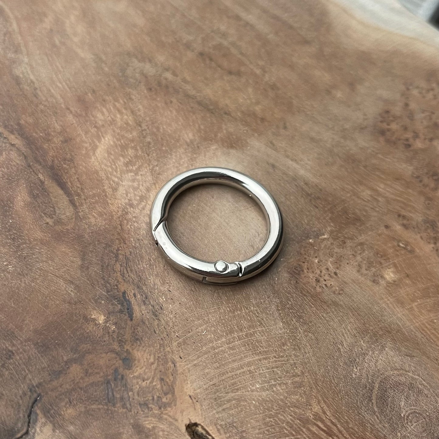 Anneau mousqueton rond argent