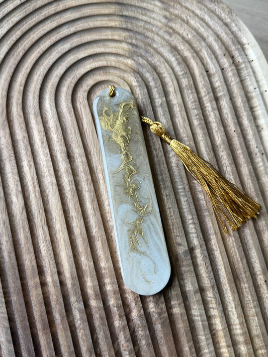 Marque page marbré doré - disponible immédiatement