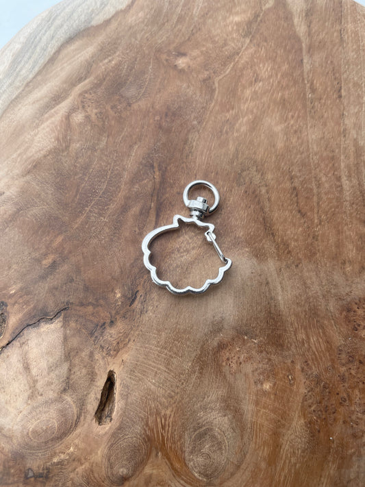 Anneau mousqueton coquillage argent