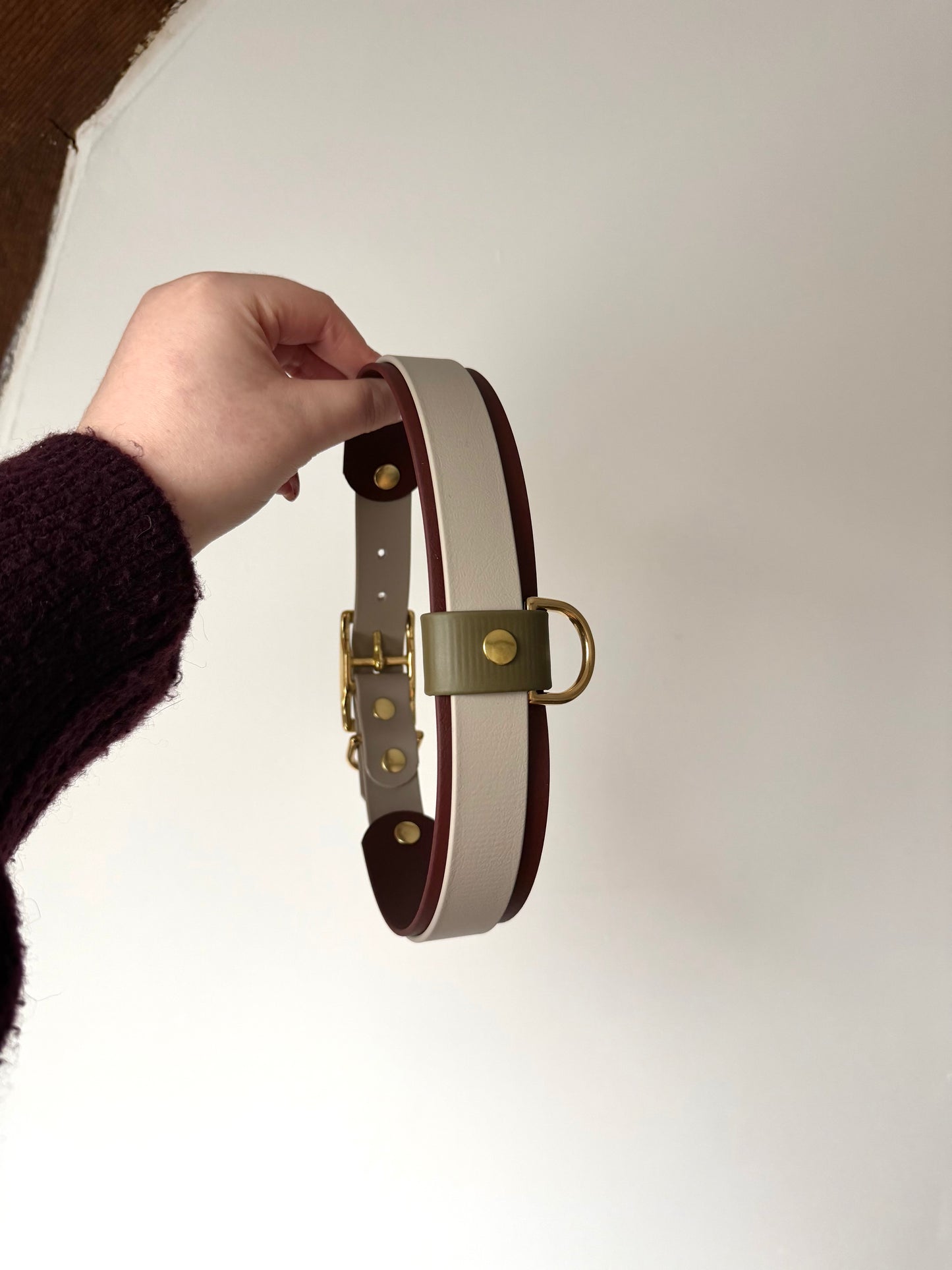 Collier double bande avec porte médaille (47 à 53cm)